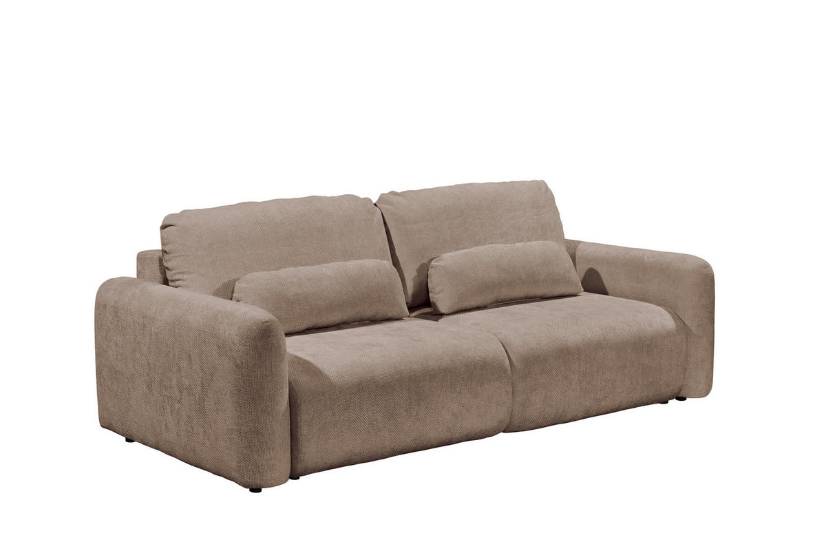 SCHLAFSOFA BUBBLE 2 Webstoff Taupe  inkl. Bettkasten  - Taupe/Schwarz, MODERN, Kunststoff/Textil (240/89/122cm) - MID.YOU