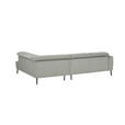 ECKSOFA in Chenille Alabasterfarben  280/205 cm  - Alabasterfarben/Schwarz, Design, Textil/Metall (280/205cm) - Xora