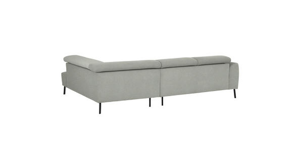 ECKSOFA in Chenille Alabasterfarben 280/205 cm - Alabasterfarben/Schwarz, Design, Textil/Metall (280/205cm) - Xora
