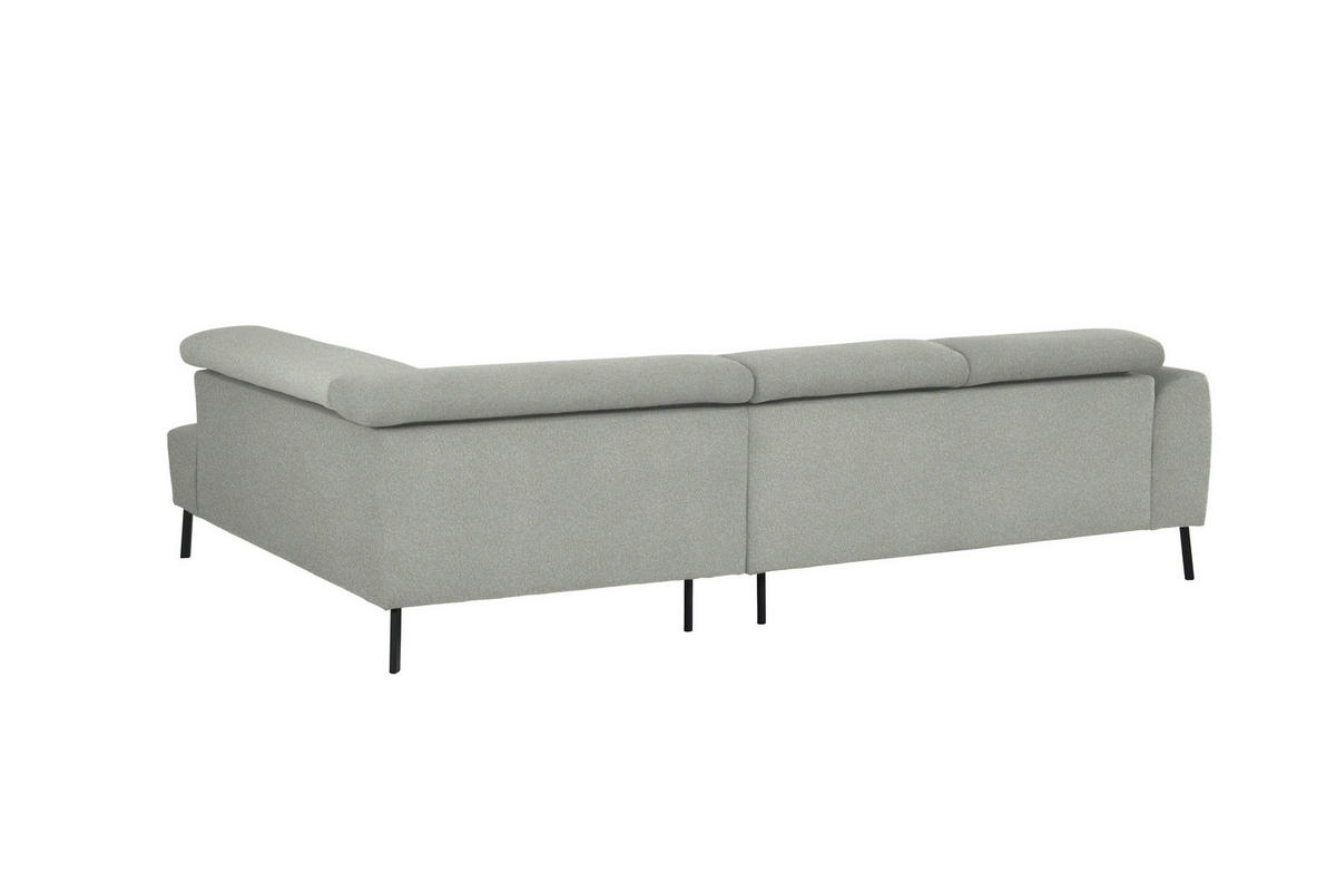 ECKSOFA in Chenille Alabasterfarben  280/205 cm  - Alabasterfarben/Schwarz, Design, Textil/Metall (280/205cm) - Xora