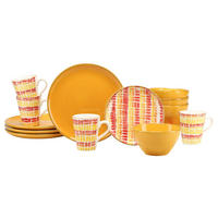 KOMBISERVICE Gelb, Orange, Rot 16-teilig 4 Personen  - Gelb/Rot, Trend, Keramik - Creatable