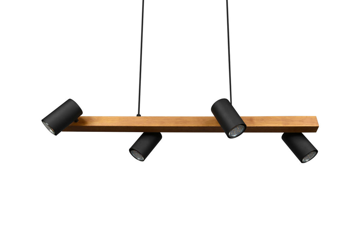 HÄNGELEUCHTE 80/20/150 cm  - Schwarz, Basics, Holz/Metall (80/20/150cm) - Trio Leuchten