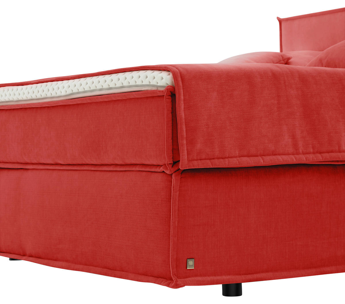 BOXSPRINGBETT 180/200 cm  in Rot  - Rot/Schwarz, Design, Textil (180/200cm) - Musterring