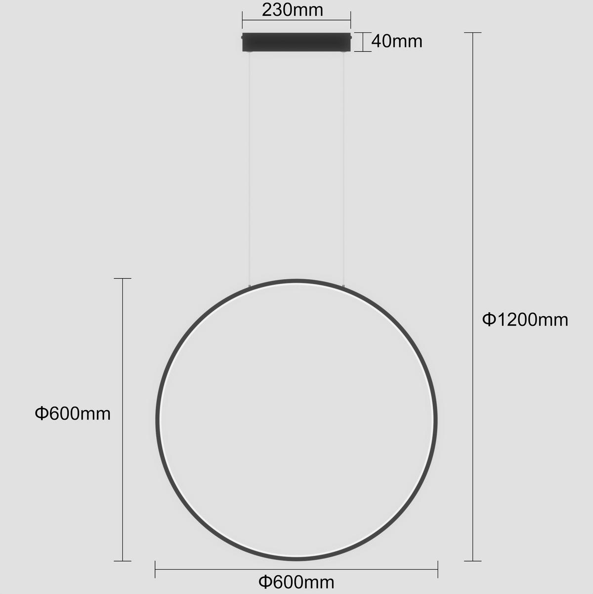 LED-HÄNGELEUCHTE     - Schwarz, Design, Metall (120/60/5cm)
