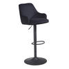 BARHOCKER in Textil Schwarz  - Schwarz, Design, Textil/Metall (45/106/45cm) - MID.YOU