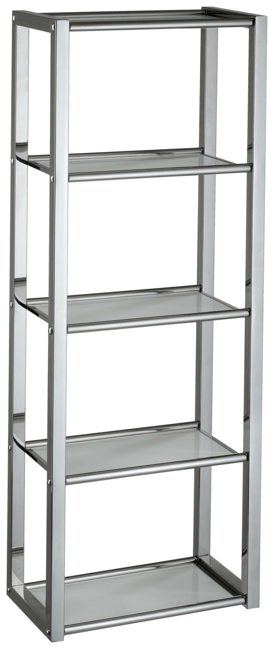 XXXLutz Wandregal Weiß, Edelstahl 30x82x17 cm