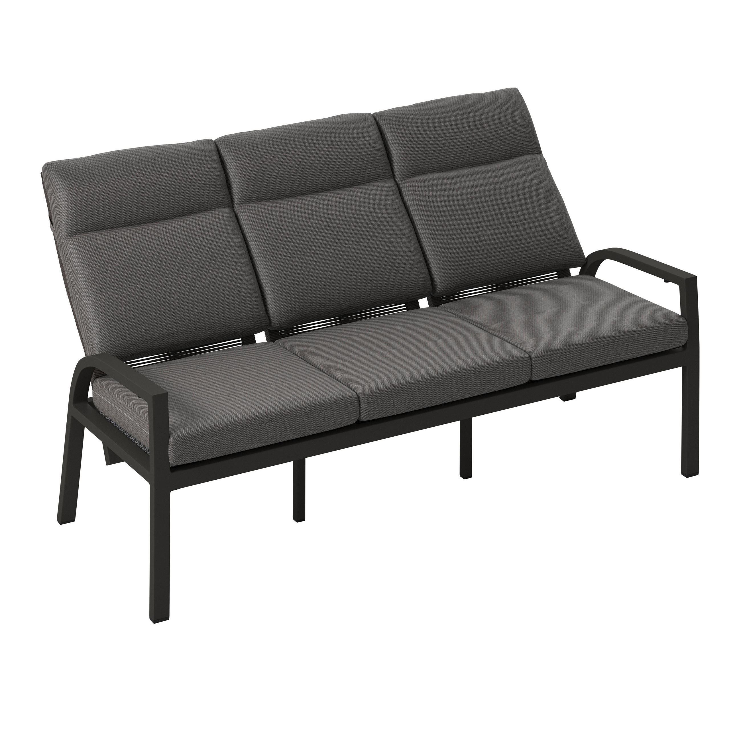 SITZBANK 193/110/72 cm  in Anthrazit, Dunkelgrau  - Dunkelgrau/Anthrazit, MODERN, Textil/Metall (193/110/72cm) - Amatio