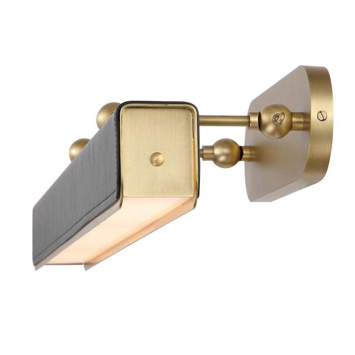 LED-WANDLEUCHTE Alora   - Messingfarben, KONVENTIONELL, Leder/Kunststoff (19,7/80/24,8cm) - Elstead Lighting