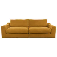 BIGSOFA in Cord Senfgelb  - Senfgelb/Schwarz, Design, Kunststoff/Textil (276/90/109cm) - Sit & More