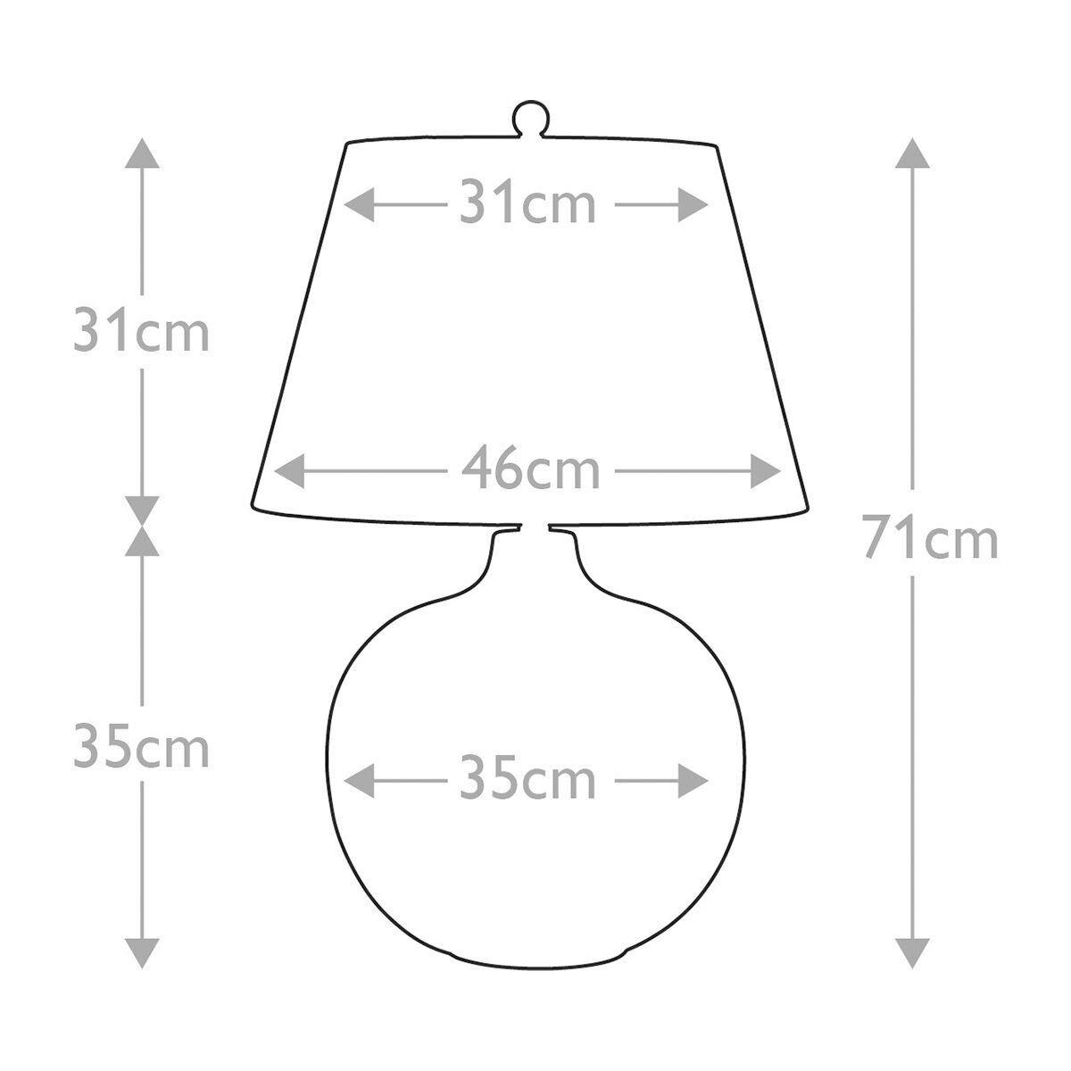 TISCHLEUCHTE Ottoman 71/46 cm  - Braun/Bronzefarben, KONVENTIONELL, Keramik/Textil (71/46cm) - Elstead Lighting