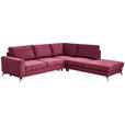 ECKSOFA Bordeaux Chenille  - Bordeaux/Schwarz, KONVENTIONELL, Textil/Metall (275/257cm) - Carryhome