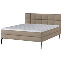 KONTINENTALSÄNG  i ljusbrun  - ljusbrun/svart, Modern, metall/trämaterial (180/200cm) - Vienna Royal Beds