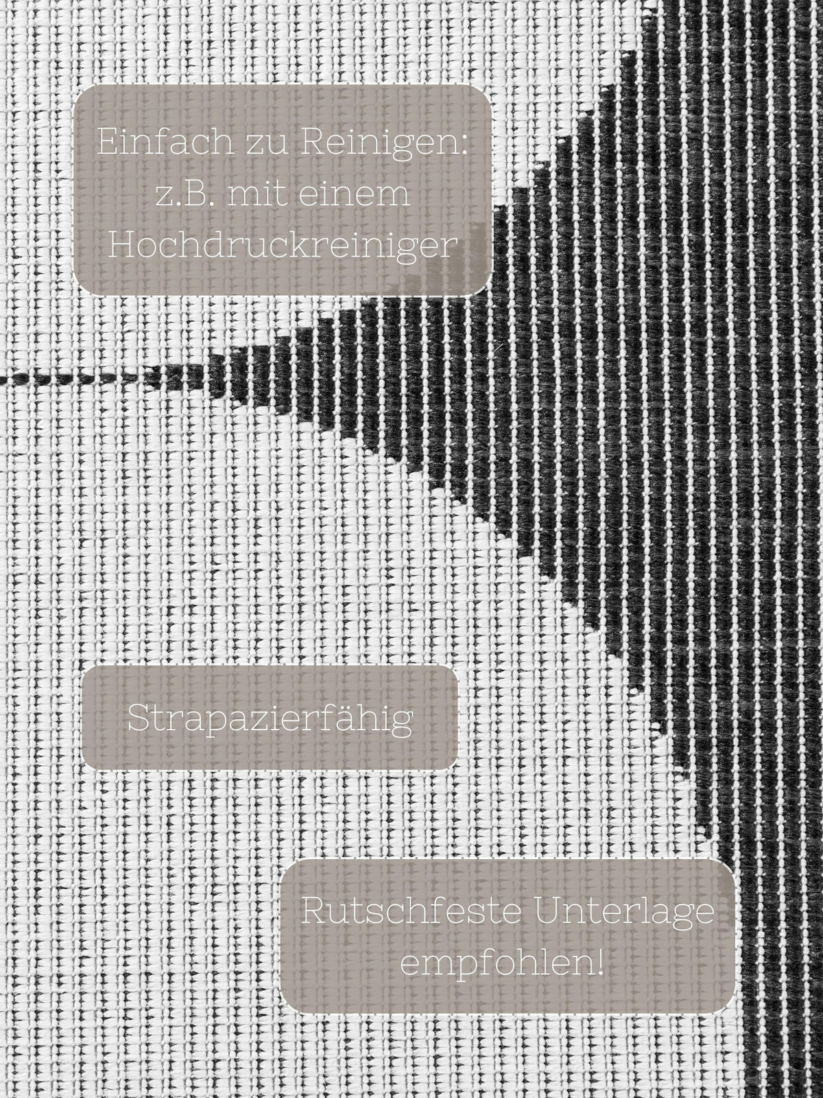 LÄUFER 80/250 cm Duet  - Schwarz/Weiß, Design, Kunststoff (80/250cm)