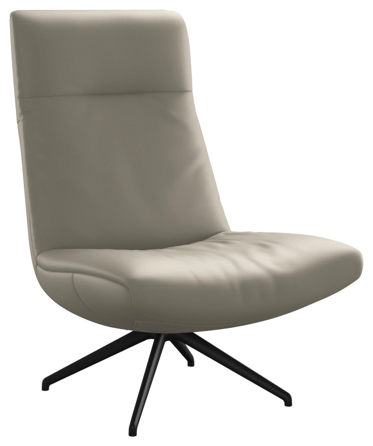 SESSEL in Echtleder Ecru  - Ecru/Schwarz, Modern, Leder/Metall (74/105/92cm) - Johann Jakob
