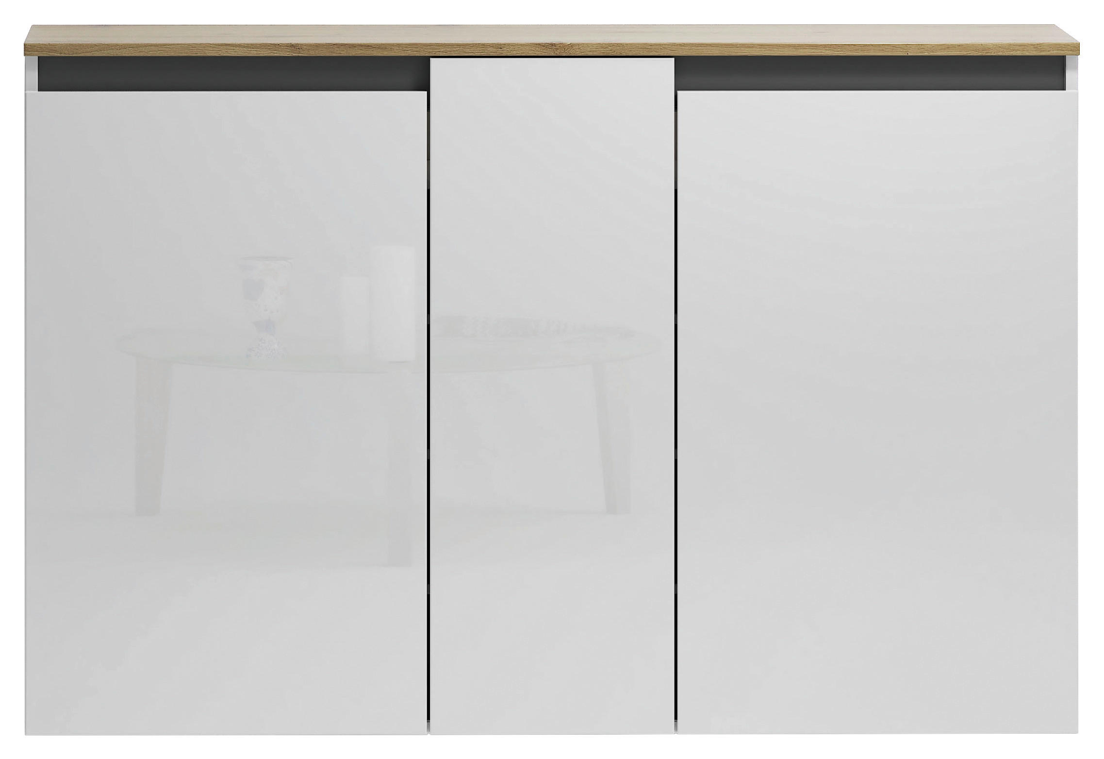 HÄNGESCHUHSCHRANK Anthrazit, Weiß, Eiche Artisan  - Anthrazit/Weiß, Design, Holzwerkstoff (129,7/85/35,1cm) - Xora