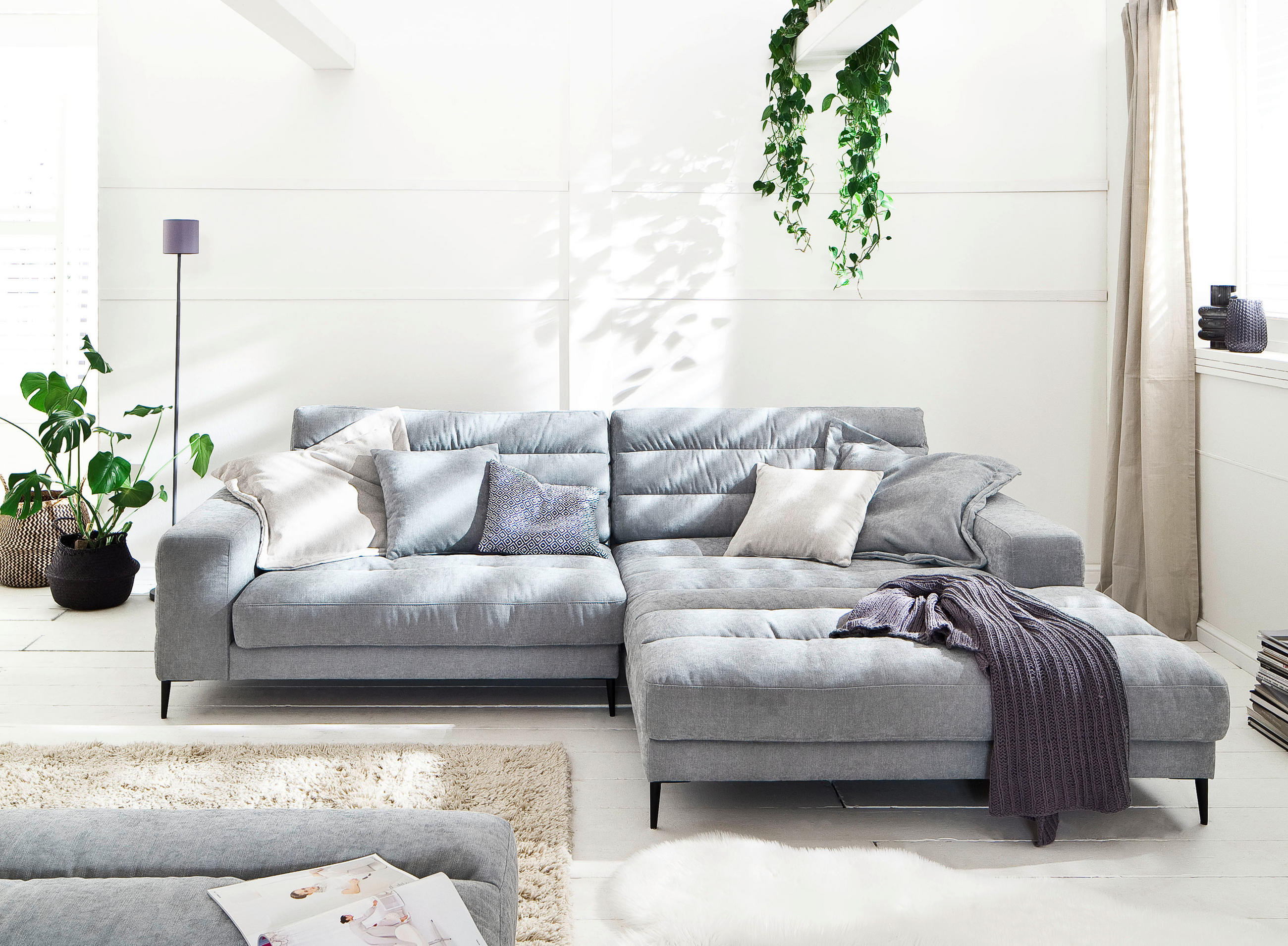 KUTNA GARNITURA tekstil  svijetlo plava   - crna/svijetlo plava, Design, tekstil/metal (296/207cm) - Dieter Knoll
