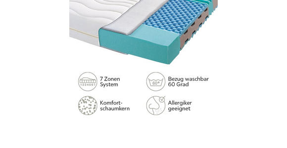 KOMFORTSCHAUMMATRATZE 160/200 cm  - Weiß, Design, Textil (160/200cm) - Sleeptex