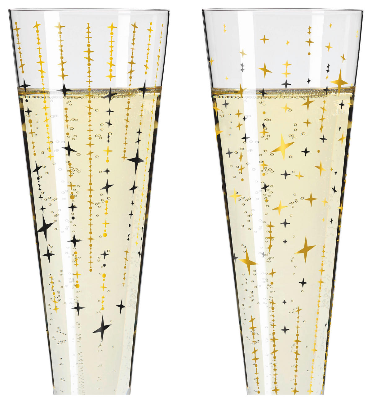 CHAMPAGNERGLAS 205 ml 2-teilig  - Platinfarben/Goldfarben, LIFESTYLE, Glas (7,2/24/7,2cm) - Ritzenhoff