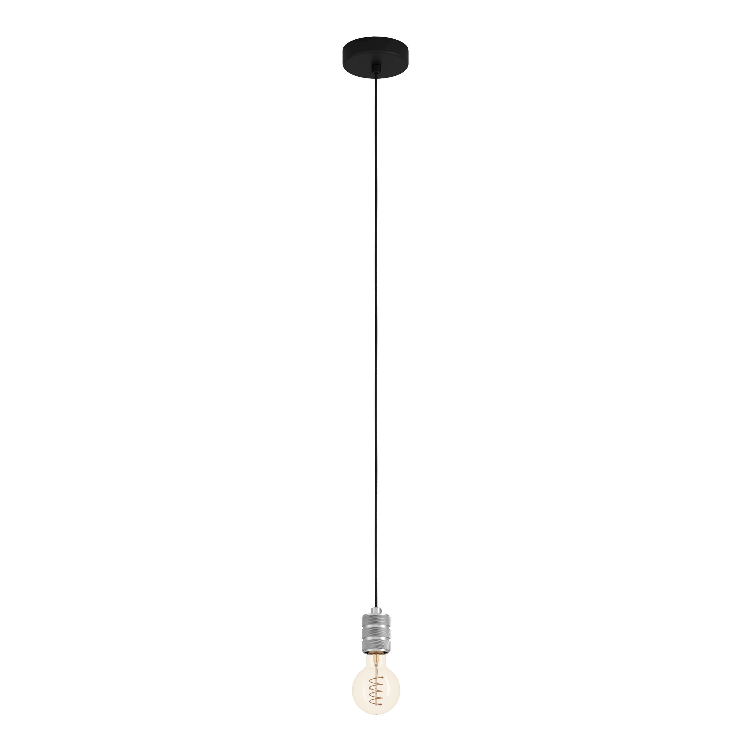 HÄNGELEUCHTE Yorth 5/150 cm   - Silberfarben/Schwarz, Basics, Metall (5/150cm) - Eglo