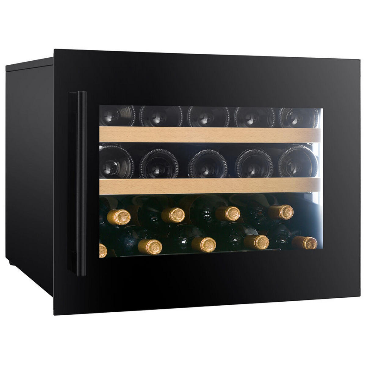 WEINKÜHLSCHRANK DVS-19.50B  - Schwarz, Basics, Glas/Holz (59/45,5/56,9cm)