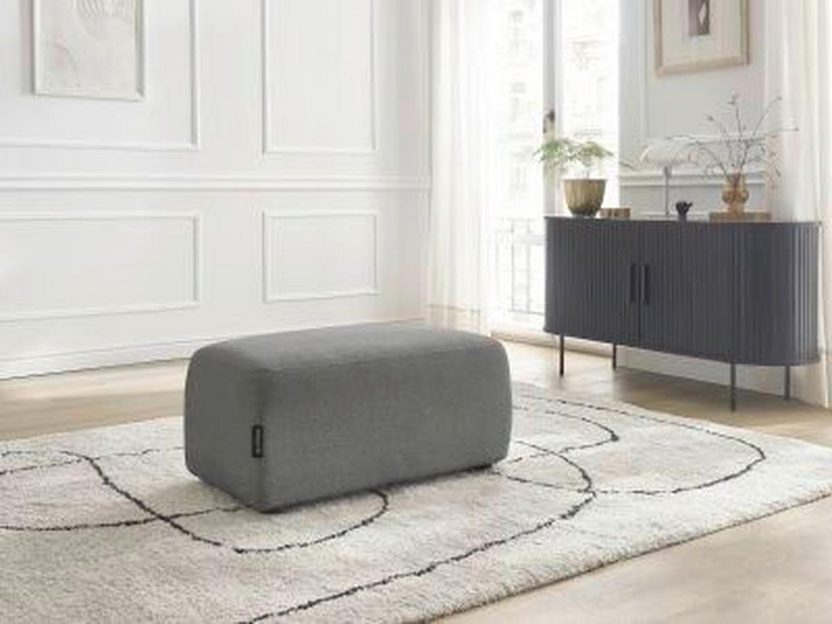 HOCKER ATILLA Flachgewebe Dunkelgrau  - Dunkelgrau/Schwarz, MODERN, Kunststoff/Textil (92/44/48cm)