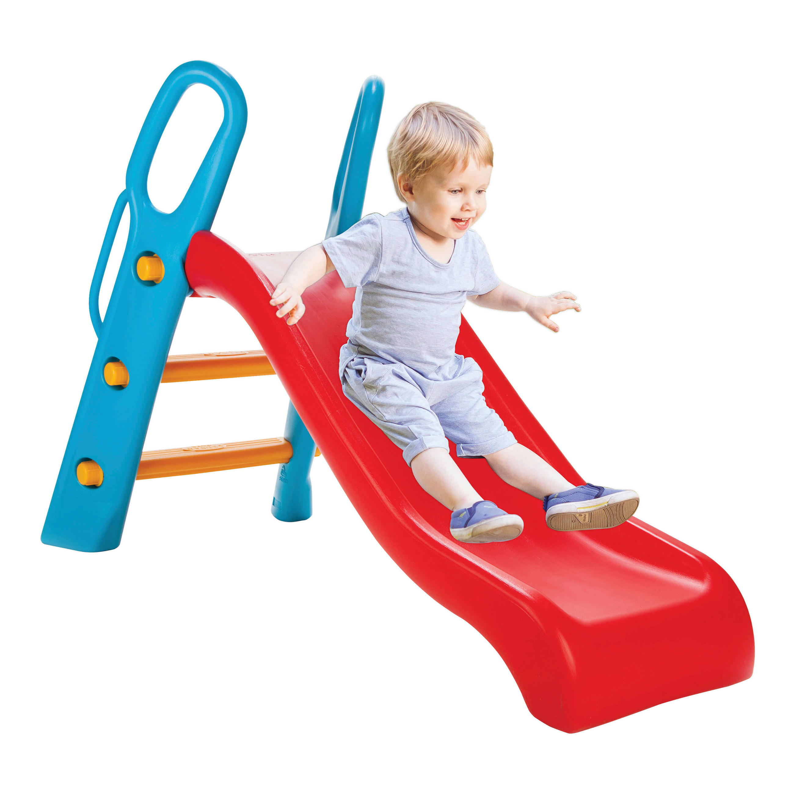 KINDERRUTSCHE Blau, Gelb, Rot  - Blau/Gelb, KONVENTIONELL, Kunststoff (64/93/141cm) - Ambia Garden