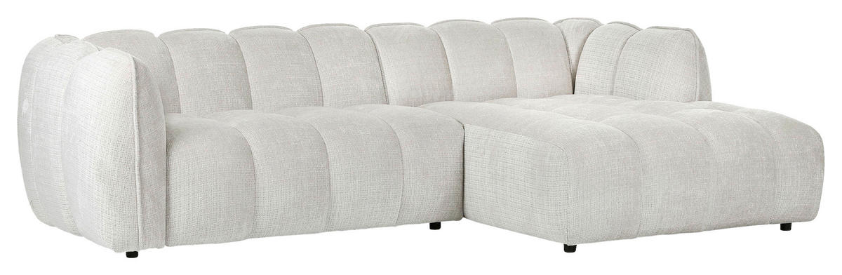 ECKSOFA Chenille Creme  - Creme/Schwarz, Konventionell, Kunststoff/Textil (272/172cm) - Carryhome