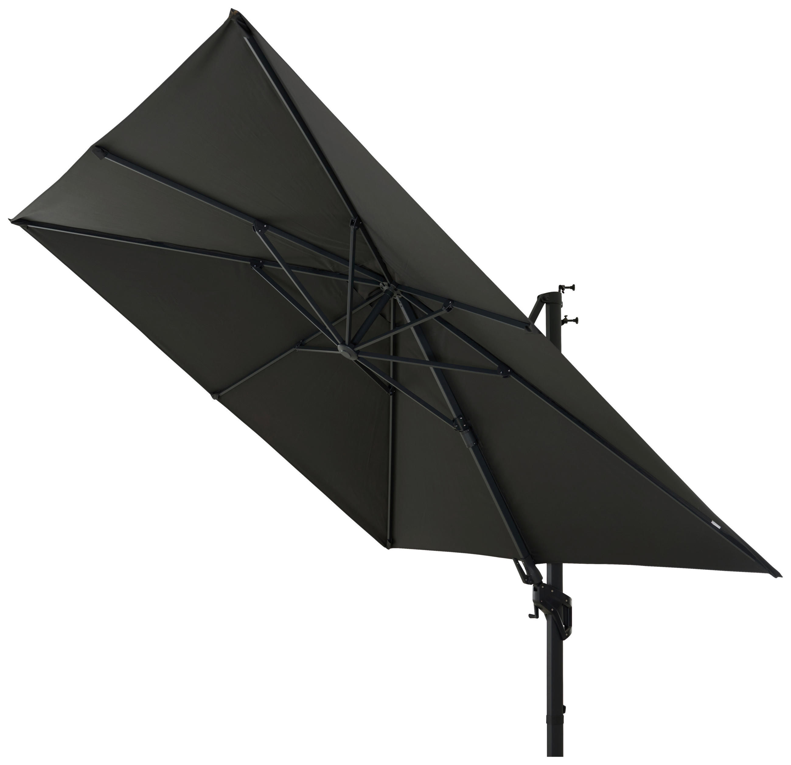 Thumbnail - Siena Garden Ampelschirm, Anthrazit, Textil, 300x300 cm, 360° drehbar, wetterbeständig, Sonnen- & Sichtschutz, Sonnensch...