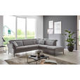 ECKSOFA in Struktur Grau  - Schwarz/Grau, MODERN, Textil/Metall (275/235cm) - Cantus