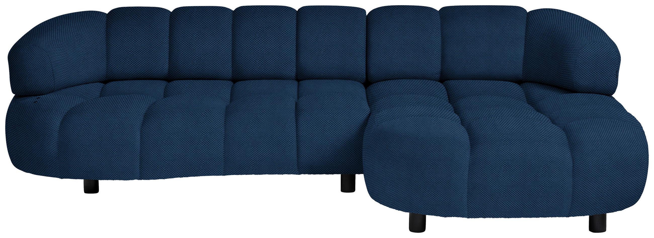 ECKSOFA in Webstoff Royalblau  284/183 cm  - Royalblau/Schwarz, Design, Holz/Textil (284/183cm) - Welnova