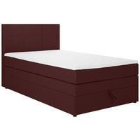 BOXSPRINGBETT 90/200 cm  in Dunkelrot  - Schwarz/Dunkelrot, Design, Kunststoff/Textil (90/200cm) - Welnova