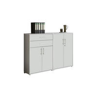 AKTENSCHRANK Grau, Weiß  - Weiß/Grau, MODERN, Holzwerkstoff (168,8/113,6/33cm) - MID.YOU