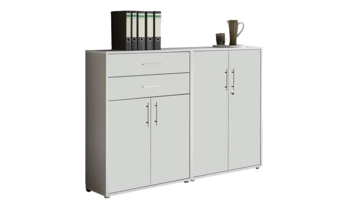 AKTENSCHRANK Grau, Weiß  - Weiß/Grau, MODERN, Holzwerkstoff (168,8/113,6/33cm) - MID.YOU