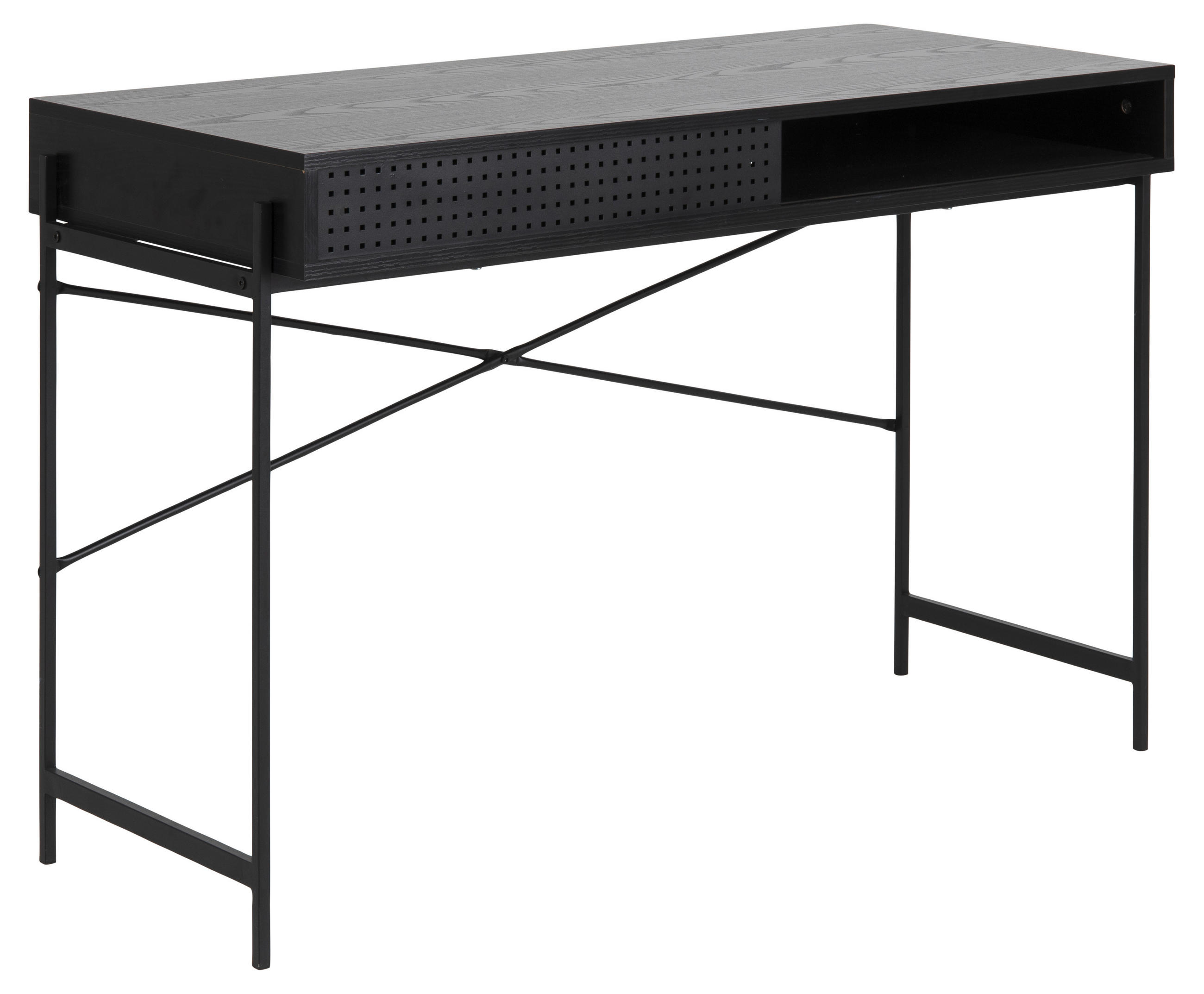 SCHREIBTISCH  in Schwarz  - Schwarz, KONVENTIONELL, Holzwerkstoff/Metall (110/50/75cm)