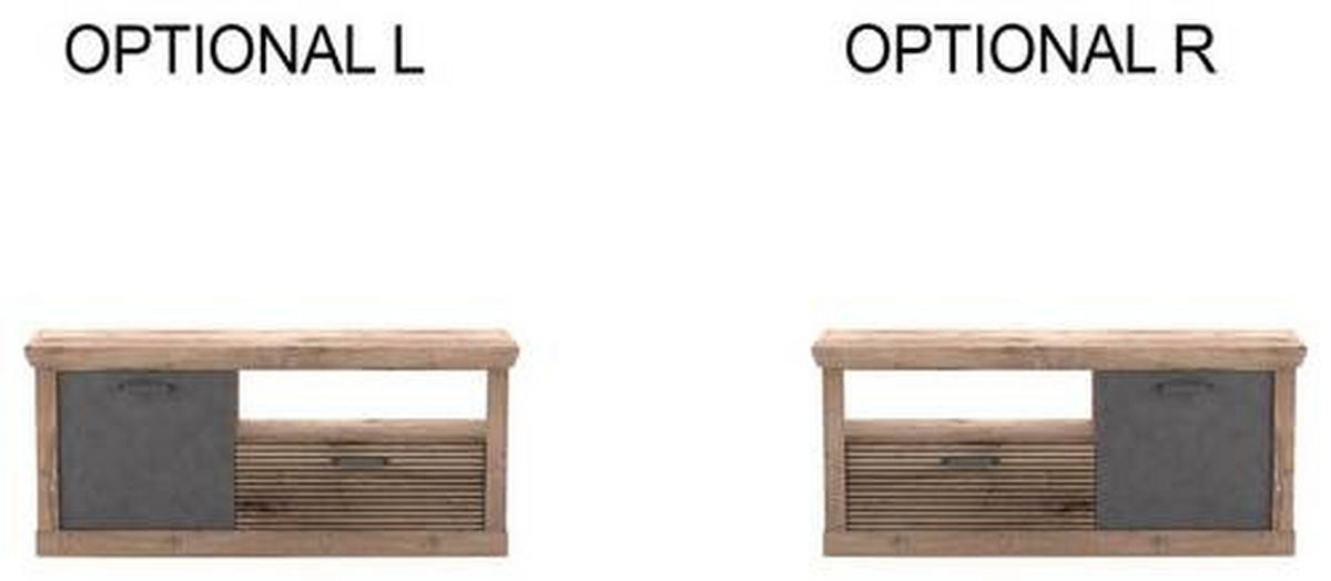 TV-ELEMENT - Eichefarben/Anthrazit, KONVENTIONELL, Holzwerkstoff/Kunststoff (150/66/40cm) - Carryhome