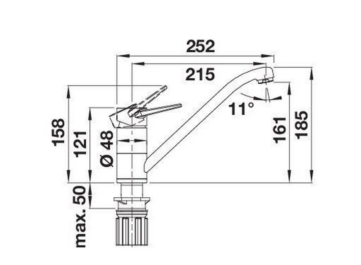 KÜCHENARMATUR 526407  - Chromfarben/Anthrazit, Design, Stein/Metall (4,8/18,5/25,2cm) - Blanco
