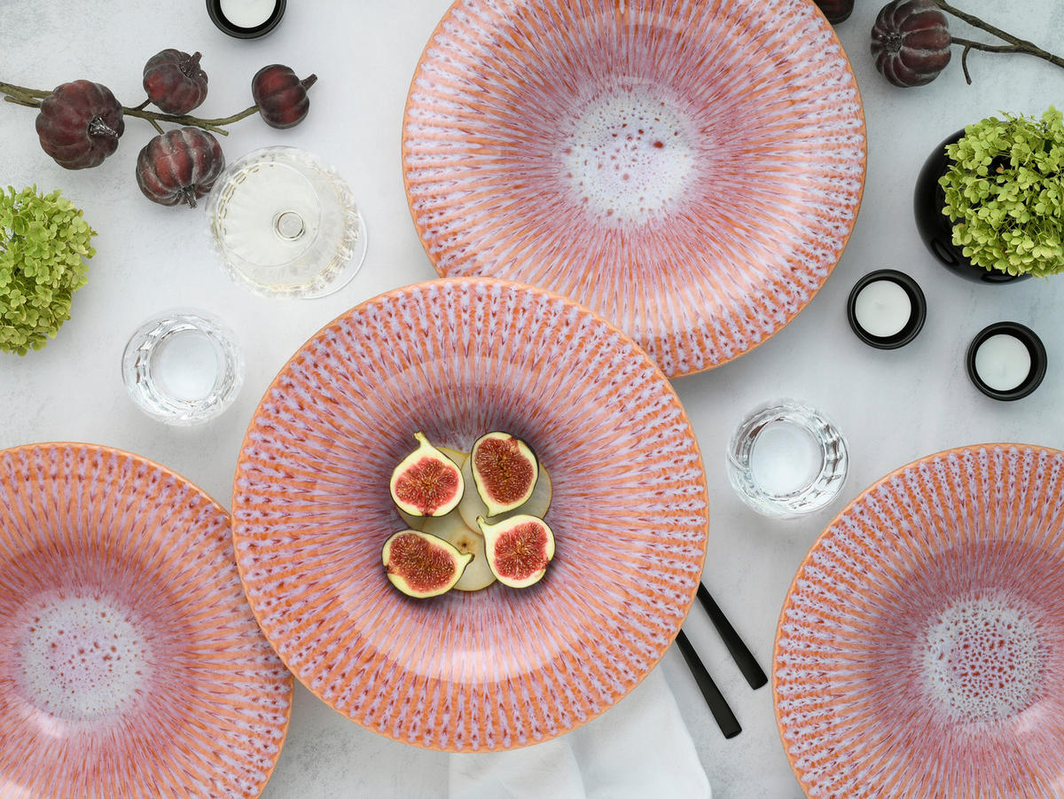 GOURMETTELLER Allegra Magic Peach    - Schwarz/Lachsfarben, Basics, Keramik (30,5/6,5cm) - Creatable