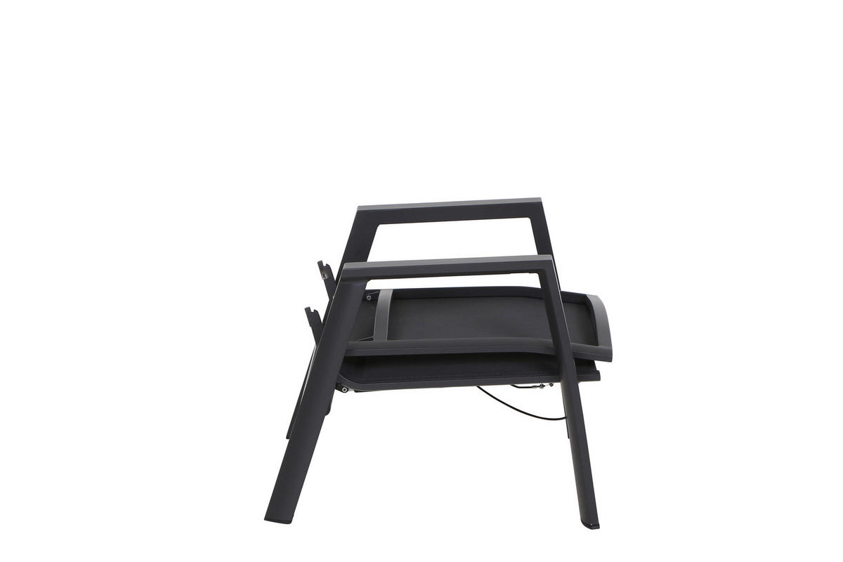 LOUNGESESSEL Anthrazit Aluminium  - Dunkelgrau/Anthrazit, Basics, Kunststoff/Textil (72,5/99/82,5cm) - Siena Garden
