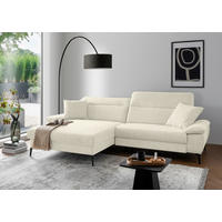 ECKSOFA CANCELLI in Struktur Creme  178/300 cm  - Creme/Schwarz, KONVENTIONELL, Textil/Metall (178/300cm) - Livetastic