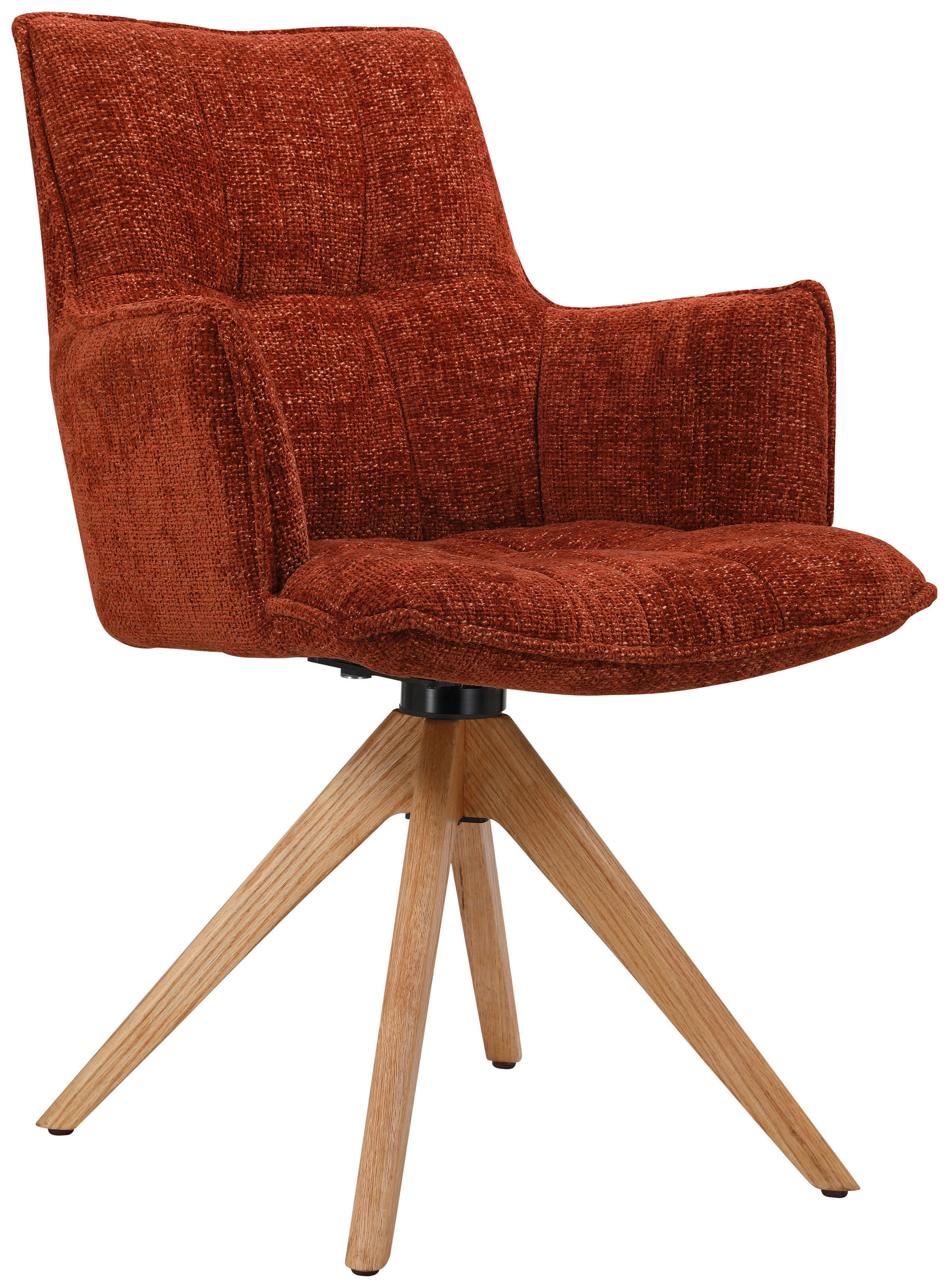 ARMLEHNSTUHL  in Eisen Chenille  - Eichefarben/Rostfarben, Design, Holz/Textil (59,5/88,5/63cm) - Novel