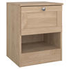 NACHTSCHRANK 40,2/51,2/36 cm  - Eichefarben/Silberfarben, MODERN, Holzwerkstoff/Metall (40,2/51,2/36cm) - MID.YOU