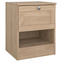 NACHTSCHRANK 40,2/51,2/36 cm  - Eichefarben/Silberfarben, MODERN, Holzwerkstoff/Metall (40,2/51,2/36cm) - MID.YOU