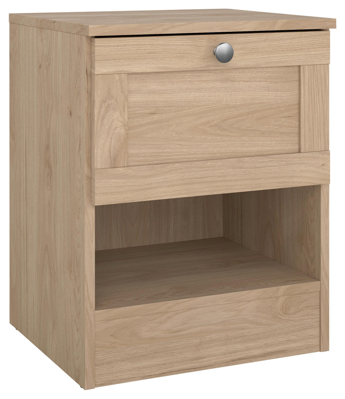 NACHTSCHRANK 40,2/51,2/36 cm  - Eichefarben/Silberfarben, MODERN, Holzwerkstoff/Metall (40,2/51,2/36cm) - MID.YOU