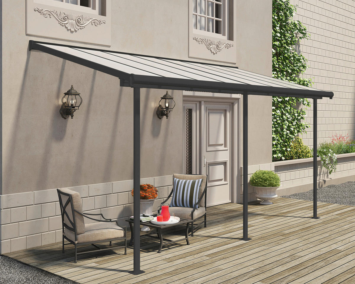 TERRASSENÜBERDACHUNG 447/257/230 cm   - Grau, Basics, Metall (447/257/230cm)