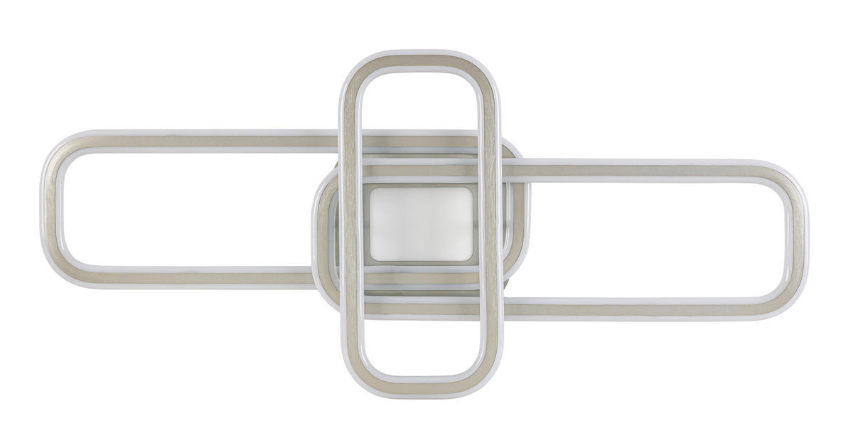 LED-DECKENLEUCHTE Etamin 103/46/11 cm   - Alufarben/Weiß, Design, Kunststoff/Metall (103/46/11cm) - Novel