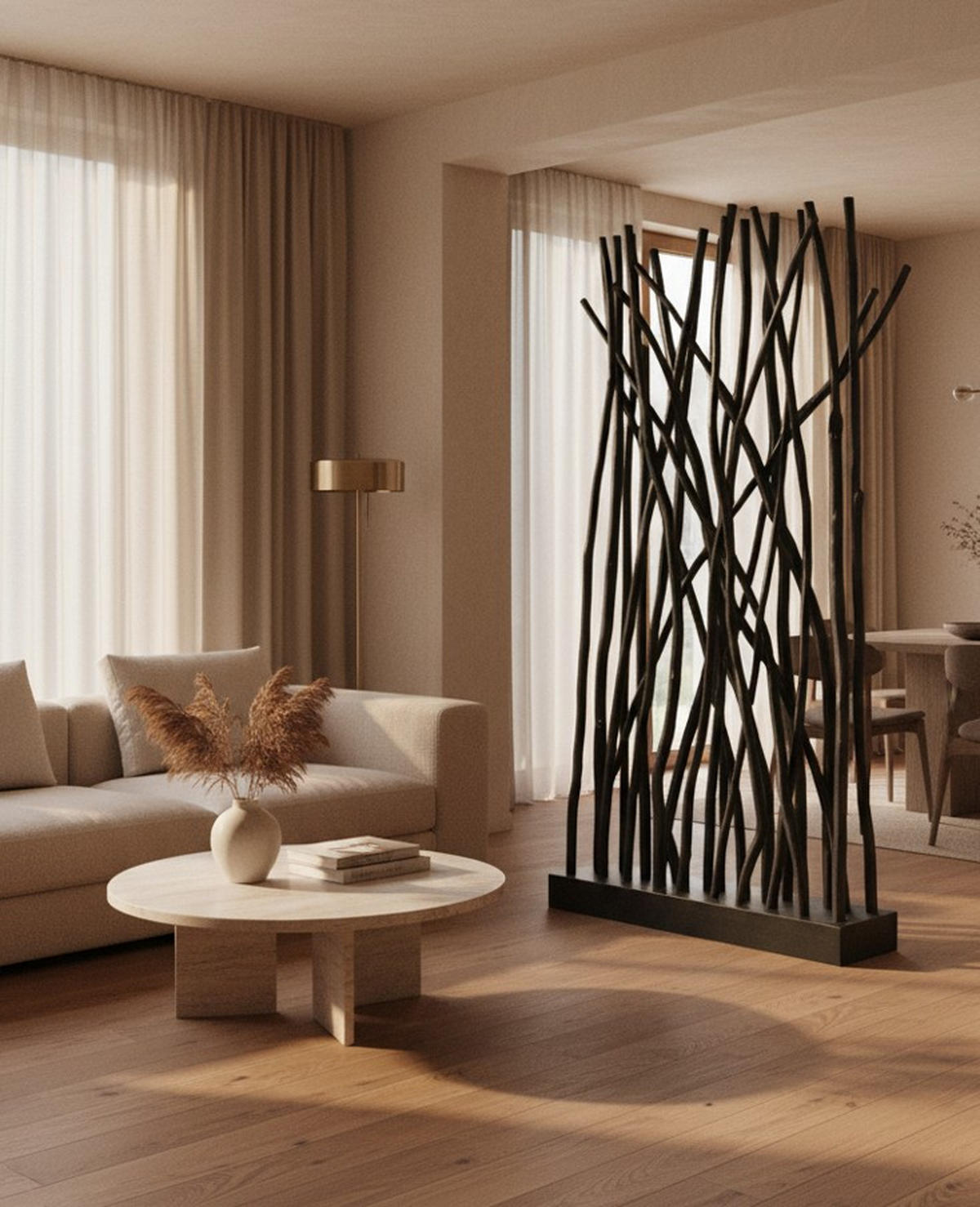 RAUMTEILER - Schwarz, Design, Holz (100/180/20cm) - Livetastic