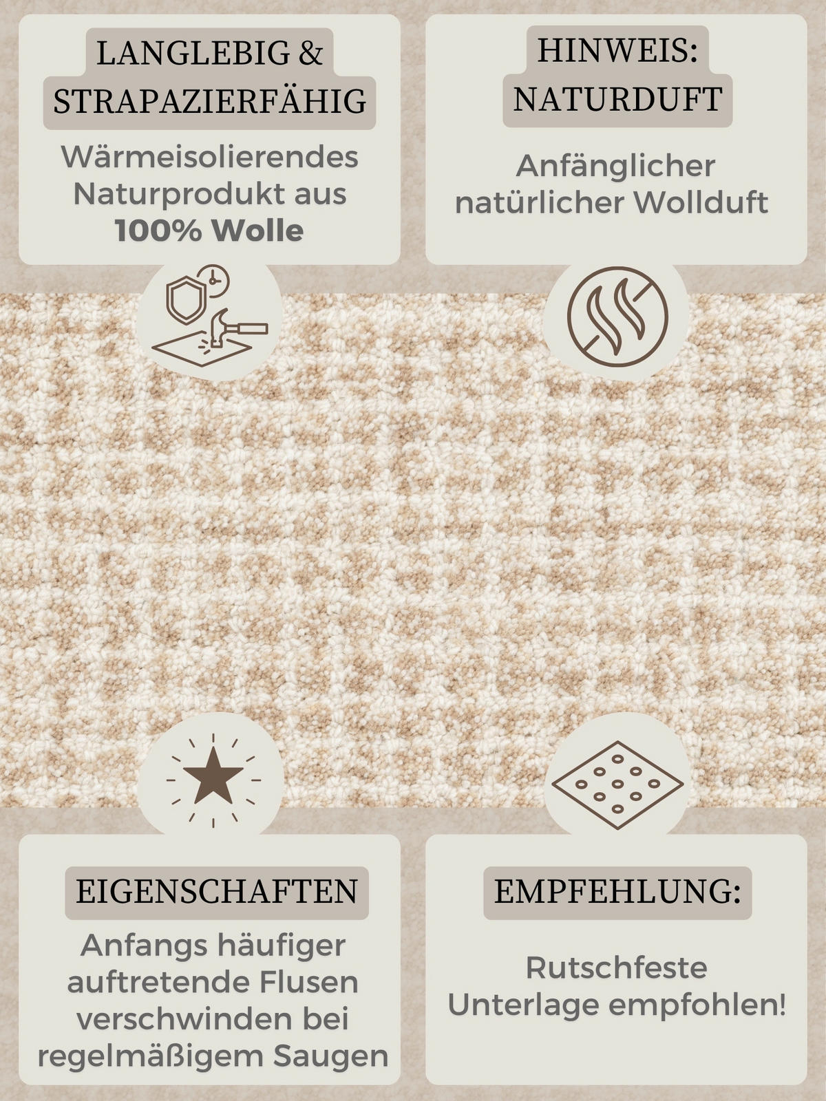 WOLLTEPPICH Wohnzimmer 160 cm Eloise Hellbraun rund  - Hellbraun, Basics, Textil (160cm) - Hanse Home