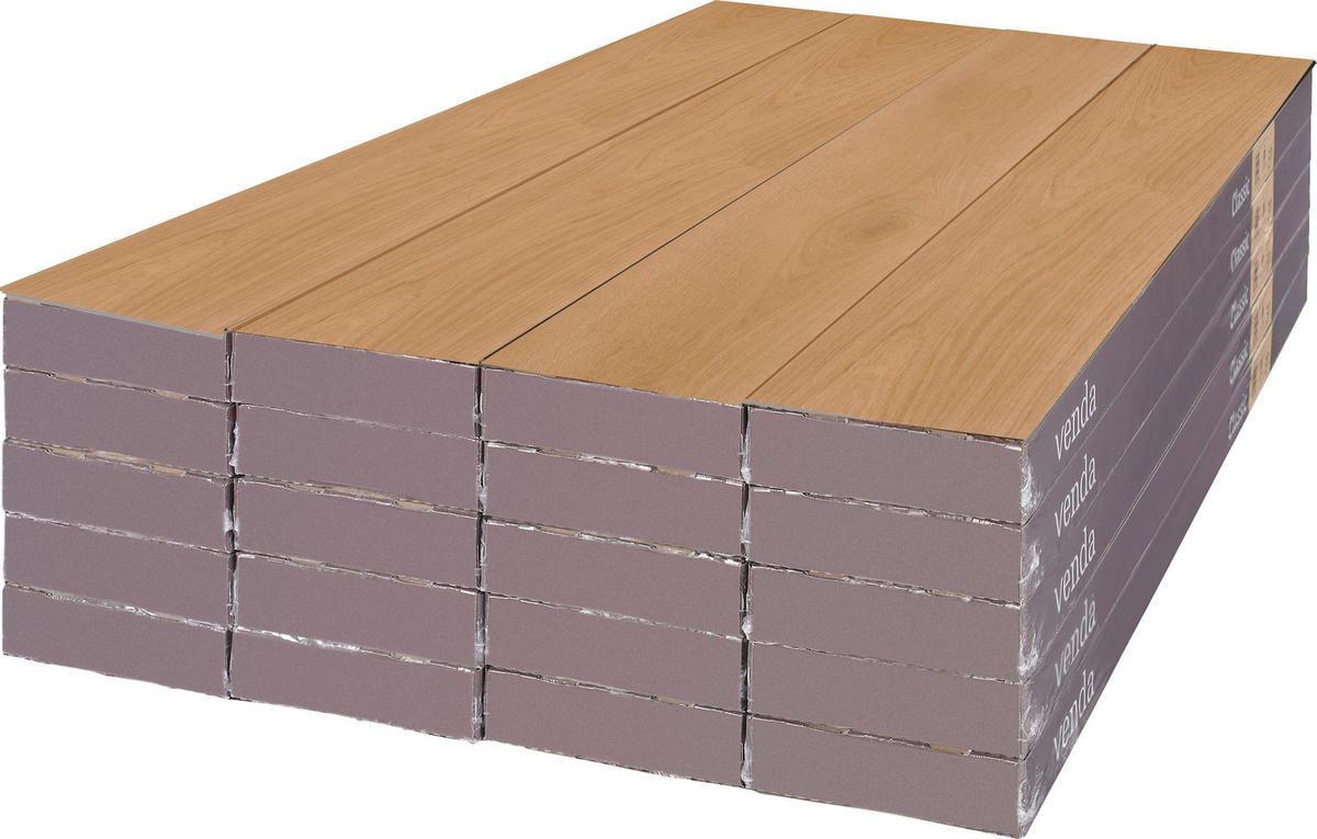 VINYLBODEN Eiche Honig  per  m² - Eichefarben, KONVENTIONELL, Kunststoff (123,5/19,2/0,4cm) - Venda