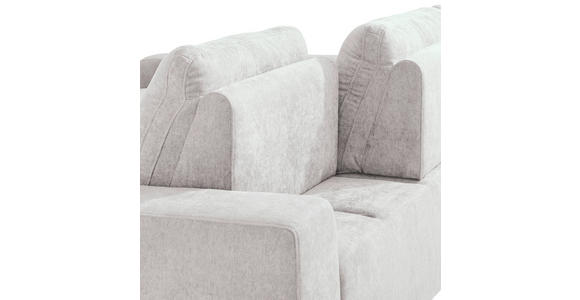 ECKSOFA Creme Flachgewebe  - Creme, Design, Textil/Metall (188/260cm) - Hom`in