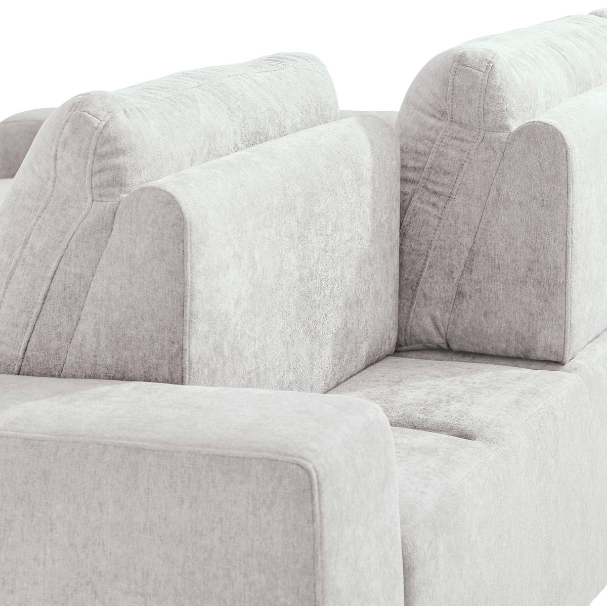 ECKSOFA in Flachgewebe Creme  - Creme, Design, Textil/Metall (188/260cm) - Hom`in